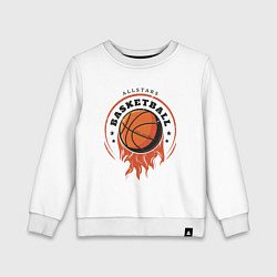 Свитшот хлопковый детский Allstars Basketball, цвет: белый