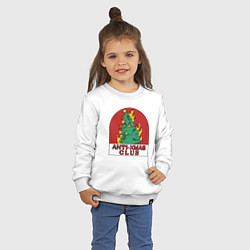 Свитшот хлопковый детский Anti xmas club, цвет: белый — фото 2