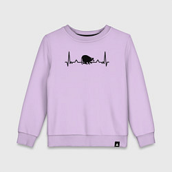 Свитшот хлопковый детский Енот в биении сердца, цвет: лаванда