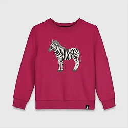 Свитшот хлопковый детский Милая зебра, цвет: маджента