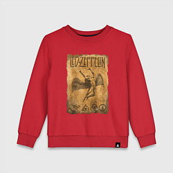 Свитшот хлопковый детский Led zeppelin swan song logo, цвет: красный