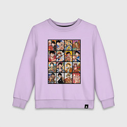 Свитшот хлопковый детский Такой разный Луффи - One Piece, цвет: лаванда