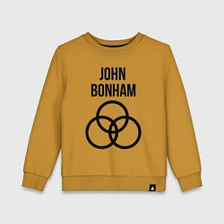 Свитшот хлопковый детский John Bonham - Led Zeppelin - legend, цвет: горчичный