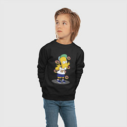 Свитшот хлопковый детский Барт Симпсон показывает язык, цвет: черный — фото 2