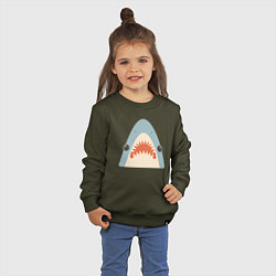 Свитшот хлопковый детский Милая маленькая акула, цвет: хаки — фото 2