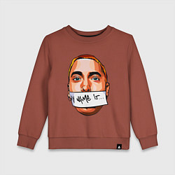 Свитшот хлопковый детский My name is - Eminem, цвет: кирпичный