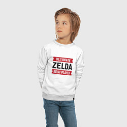 Свитшот хлопковый детский Zelda: Ultimate Best Player, цвет: белый — фото 2