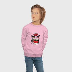 Свитшот хлопковый детский Лицо ужасного чудовища, цвет: светло-розовый — фото 2