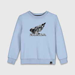 Свитшот хлопковый детский Хонда логотип, цвет: мягкое небо