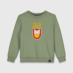 Свитшот хлопковый детский Old School emblem, цвет: авокадо