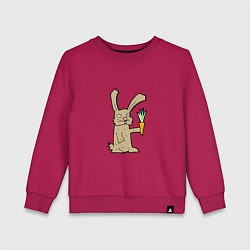Свитшот хлопковый детский Rabbit & Carrot, цвет: маджента