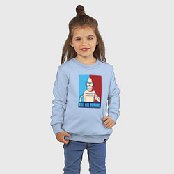 Свитшот хлопковый детский Bender Futurama, цвет: мягкое небо — фото 2
