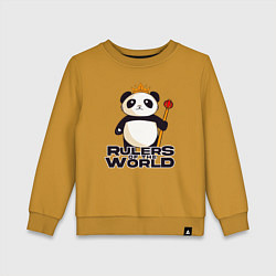 Свитшот хлопковый детский Панда - Правители Мира, цвет: горчичный
