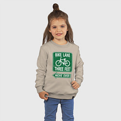 Свитшот хлопковый детский Велосипедная дорожка - подвинься, цвет: миндальный — фото 2