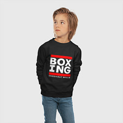 Свитшот хлопковый детский Boxing cnockout skills light, цвет: черный — фото 2