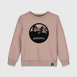 Свитшот хлопковый детский Bon Jovi rock, цвет: пыльно-розовый