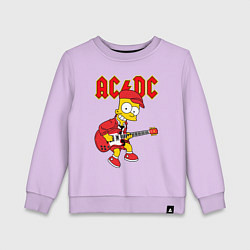Свитшот хлопковый детский AC DC Барт Симпсон, цвет: лаванда