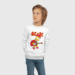 Свитшот хлопковый детский AC DC Барт Симпсон, цвет: белый — фото 2