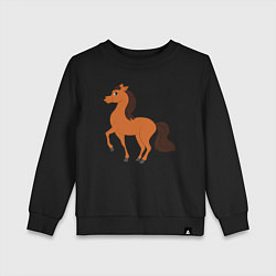 Свитшот хлопковый детский Конь, цвет: черный