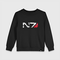 Свитшот хлопковый детский Mass Effect N7 - Logotype, цвет: черный
