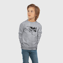 Свитшот хлопковый детский Глаза Макимы, цвет: меланж — фото 2