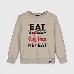 Детский свитшот Надпись: eat sleep Sally Face repeat