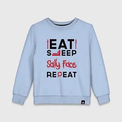 Детский свитшот Надпись: eat sleep Sally Face repeat