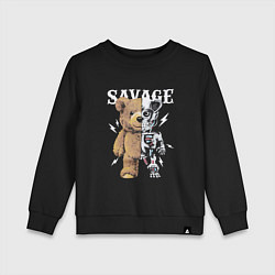 Свитшот хлопковый детский Savage Bear, цвет: черный