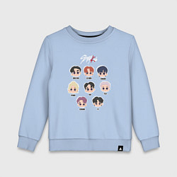 Свитшот хлопковый детский Stray Kids Chibi, цвет: мягкое небо