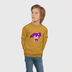 Свитшот хлопковый детский Фиолетовый зайка, цвет: горчичный — фото 2