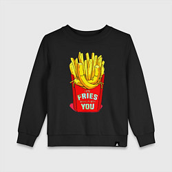 Свитшот хлопковый детский Time fries when Im with you, цвет: черный