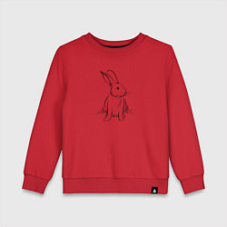 Свитшот хлопковый детский Контурный заяц, цвет: красный