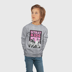 Свитшот хлопковый детский Stray Kids boy band, цвет: меланж — фото 2