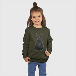 Свитшот хлопковый детский Черный водяной кролик - 2023, цвет: хаки — фото 2