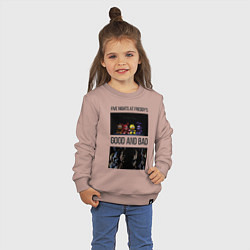 Свитшот хлопковый детский Freddy good and bad, цвет: пыльно-розовый — фото 2