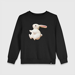 Свитшот хлопковый детский Большой белый кролик, цвет: черный