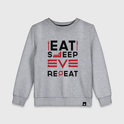 Детский свитшот Надпись: eat sleep EVE repeat