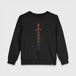 Свитшот хлопковый детский Rainbow Dice Sword, цвет: черный