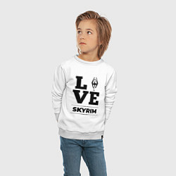 Свитшот хлопковый детский Skyrim love classic, цвет: белый — фото 2