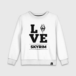 Свитшот хлопковый детский Skyrim love classic, цвет: белый