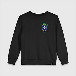 Свитшот хлопковый детский Сборная Бразилии, цвет: черный