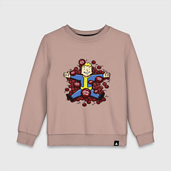 Свитшот хлопковый детский Vault boy caps, цвет: пыльно-розовый
