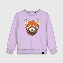 Свитшот хлопковый детский Голова милой красной панды, цвет: лаванда