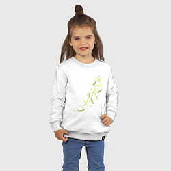 Свитшот хлопковый детский Тропические листья разлетаются, цвет: белый — фото 2