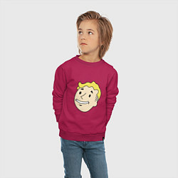 Свитшот хлопковый детский Vault boy head, цвет: маджента — фото 2
