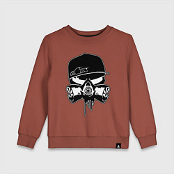 Свитшот хлопковый детский Respirator skull, цвет: кирпичный