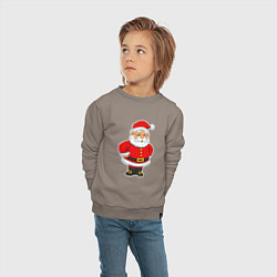 Свитшот хлопковый детский Мультяшный Санта Клаус в красном костюме, цвет: утренний латте — фото 2