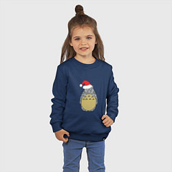 Свитшот хлопковый детский Totoro Santa, цвет: тёмно-синий — фото 2