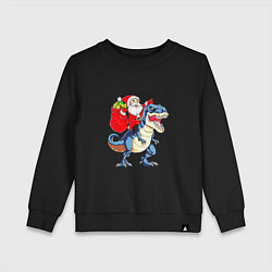 Детский свитшот Father Christmas on a dinosaur