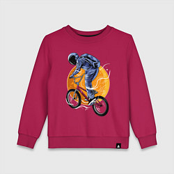 Свитшот хлопковый детский Space rider, цвет: маджента